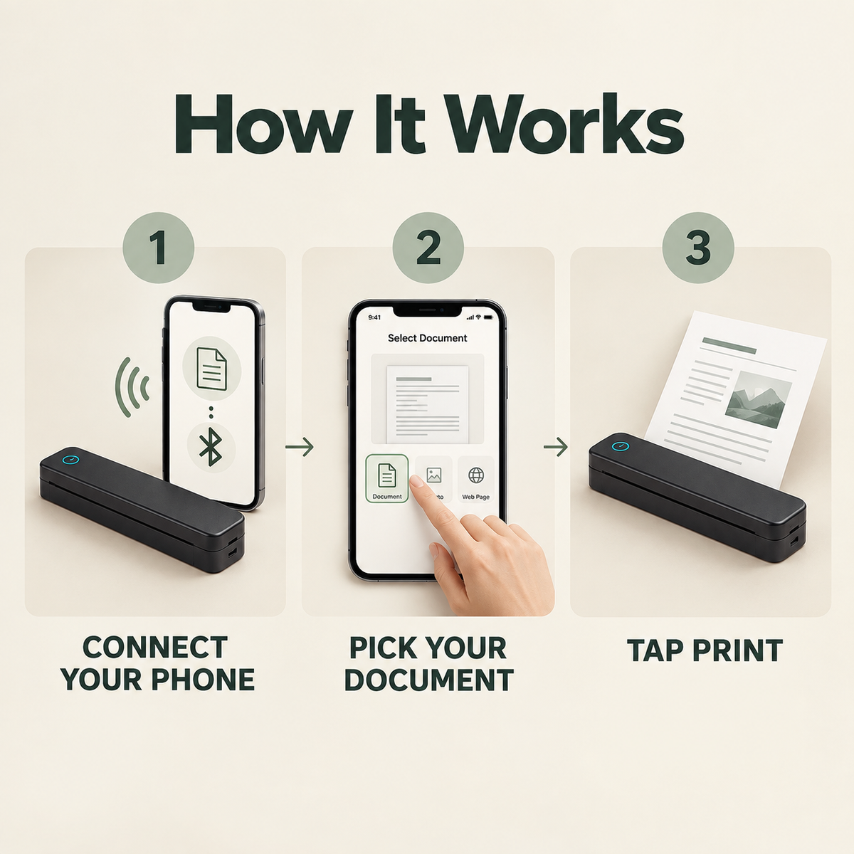 Inkless Portable Printer